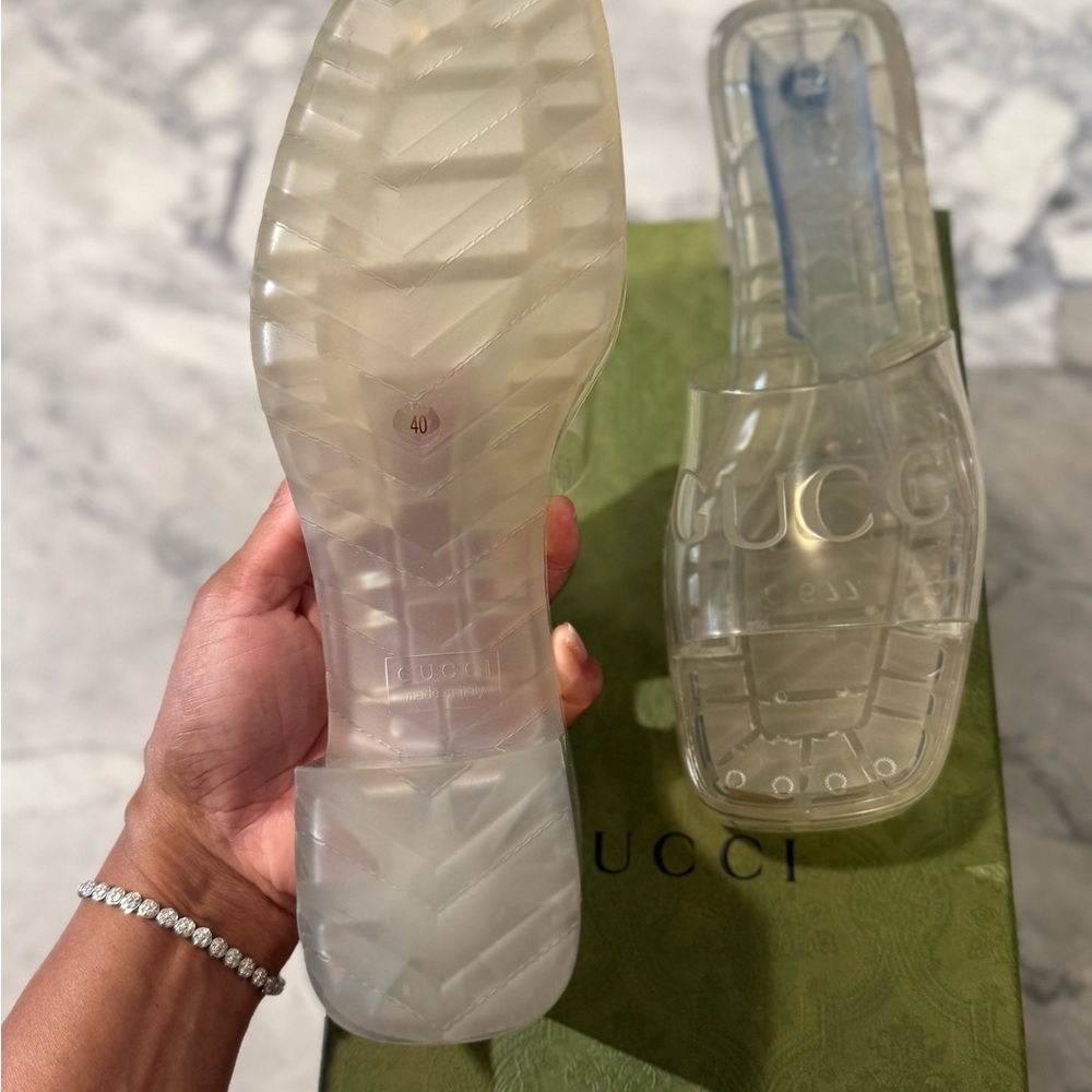 Authentic Gucci Women's Transparent Mules | Size 40